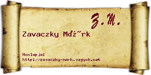 Zavaczky Márk névjegykártya