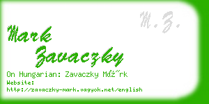 mark zavaczky business card